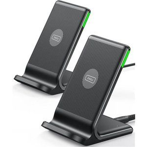 [2-Pack] Wireless Charger, 15W Fast Wireless Charging Stand with Sleep-Friendly
